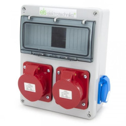 Rozdzielnica budowlana 2*16A/5 + 2*GS 230V, obudowa naścienna / natynkowa, niewyposażona, 8NO220