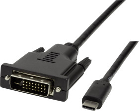 LogiLink USB-C / DVI adapter Złącze męskie USB-C®, DVI-D 24+1pin. Złącze 3.00 m czarny UA0332 Kabel wyświetlacza USB-C®