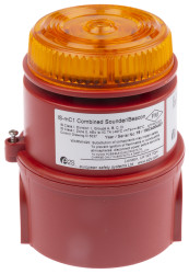 Zestaw sygnalizatorów akustycznych i lamp sygnalizacyjnych 16 → 28 V dc Pomarańczowy DC IP65 Montaż ścienny 100dB