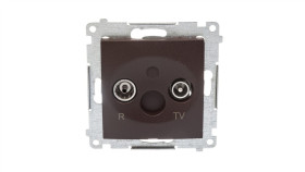 Simon 54 Gniazdo Antenowe R/Tv Zakończeniowe Brąz Mat Daz.01/46