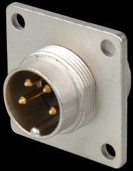 108088 Panel plug, front mounting, flange, IP68, 4-pin