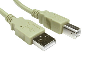 Kabel USB Złącze A USB A Złącze B USB B dł. 2m Przewód USB USB 2.0 kolor: Szary