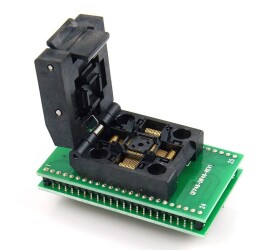 Adapter TQFP48 / LQFP48 / QFP48 --> DIL48 (DIP48) ZIF (Clamshell)