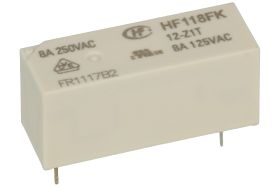 Przekaźnik; elektromagnetyczny miniaturowy; HF118FK-012-Z1T (JQX68; HF68); 12V; DC; 1 styk przełączny; 8A; 250V AC; 8A; 30V DC;