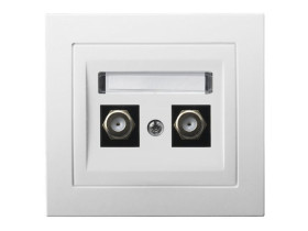 KIER Gniazdo antenowe typu "F" podwójne biały GPA-2WF/00 OSPEL