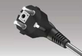 Przewód przyłączeniowy z wtyczką PP-50 z/u Uni-Schuko 1,5m H03VV-F 3x1,5 czarny