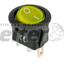 Przeł. kołys. podśw. okrągły ON-OFF 12V żółty