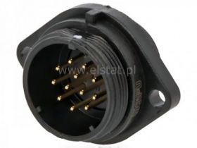 Wtyk z kołnierzem; lutowane; (12P 5A)