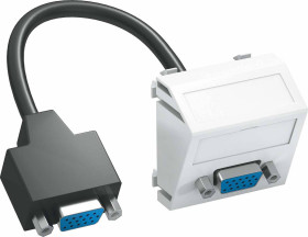 Nośnik multimedialny OBO VGA MTS-VGA F RW1 m. Kabel Bu.-Bu. 45x45mm OBO Bettermann, 6104670, biały, (S x W x G) 45 x 45