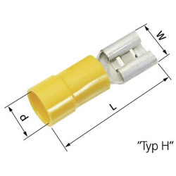 LAPP 63101110 receptacle 6.3mm width 0.8mm thick 180&#xB0; yellow 50 pcs