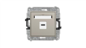 Mini Mechanizm Gniazda Pojedynczego 1Xusb C-C Taupe 60Mgusb-7