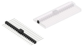 Pin header, 20 pole, pitch 2.54 mm, straight, black, 10050798