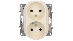 Niloe Gniazdo Podwójne Z/U Z Przesłonami Kremowe 764642