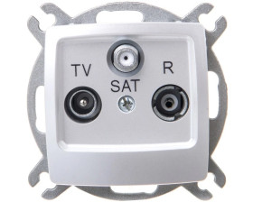 KARO Gniazdo antenowe RTV-SAT końcowe srebrny perłowy GPA-SS/m/43