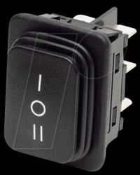 01939.3119-04 Rocker switch, 2-pin, UM, black, I-O-II