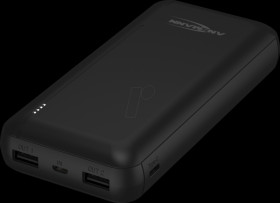 1700-0133 Powerbank, Li-Po, 20000 mAh, 2x USB, black