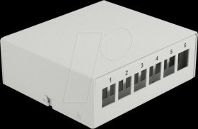 43410 Keystone Patch Panel 6 Port grey