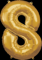 9906273 AMSCAN foil balloon, number 8, gold