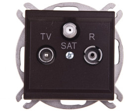 SONATA Gniazdo antenowe RTV-SAT przelotowe czekoladowy metalik GPA-RSP/m/40