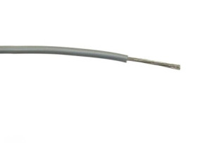 Przewód jednożyłowy linkowy, 1 mm², 32/0,2 mm, 24 AWG, PVC, 1,5 kV AC, Szary, dł. 100m, RS PRO