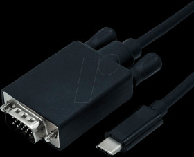 04.11.20 Cable, USB-C to VGA, 1080p 60 Hz, black, connectors 1 m