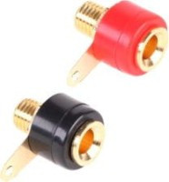 BANAN-GTBR Gniazdo bananowe na obudowę - czarne+ czerwone