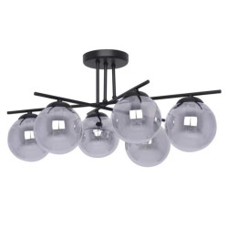 Lampa sufitowa GAMMA, szklane grafitowe klosze na E14, metalowe czarne ramiona K-5167 Kaja Lighting