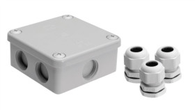 Puszka Natynkowa, Materiał-Bakelit, Kolor Ral7035, Ip54, 500V, 7 Wyjść, 3...