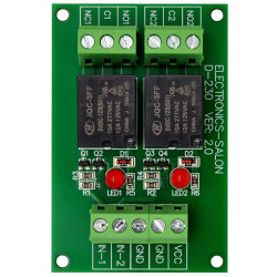 ELECTRONICS-SALON 2 SPDT 10Amp Power Relay Module, DC 5V Version.