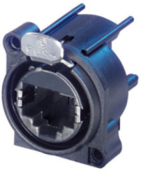 Socket, RJ45, 8P8C, Cat 5e, solder connection, PCB mounting, NE8FAH