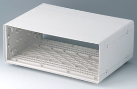 19 inch enclosure, 63 HP, (W x H x D) 367 x 143 x 250 mm, ABS, gray white, A0236070