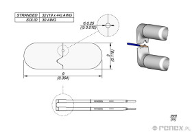 Grot JBC W14030G 0.25mm, do termicznego usuwania izolacji przewodów