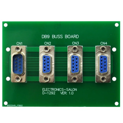 ELECTRONICS-SALON Panel Mount DB9 1 Male 3 Female Buss Board, DB-9 Busboard, D-Sub Bus Board Module.