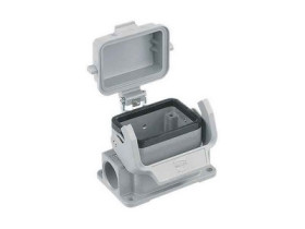 Obudowa złącza; Han B; 19300061255; 6B; metal; proste; na panel; wyjście na dławnicę M20; z 1 klamrą; z pokrywą; 1 boczne wyjści