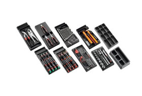 Zestaw narzędzi Facom Konserwacja Regulowany moduł klinowania, klucze kombinowane, moduł narzędzi udarowych, moduł