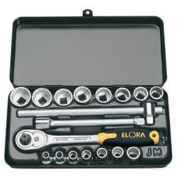 Draper 25932 3/8&quot; Sq. Dr. Elora Metric Socket Set (18 Piece)