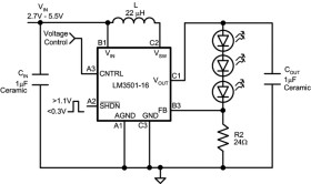 Synchronous step-up DC/DC converter for white LED applications