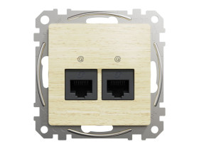 SEDNA DESIGN & ELEMENTS Gniazdo komputerowe 2xRJ45 kat.6 UTP brzoza SDD180462 SCHNEIDER ELECTRIC