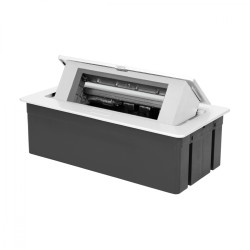 NOEN Kaseta meblowa wpuszczana w blat ze zintegrowaną ramką PCV na gniazda modułowe 3 x 45x45mm lub 6 x 22.5x45mm.... OR-GM-9010