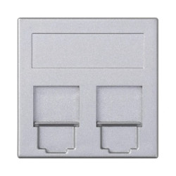 Simon Connect Płytka S500, 2x RJ z osłonami NEXANS aluminium 50018089-033