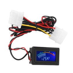 Termometr panelowy LCD 5-12V -50°C do 110°C czarny z sondą