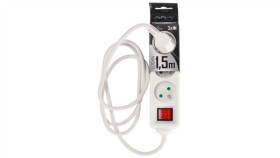 Przedłużacz Domowy Przenośny Logan White 3 - Krotny Z Uziemieniem 1,5M Z...