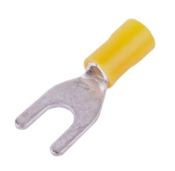 Końcówka widełkowa izolowana 6 M6 żółta 100szt SGE KWY6