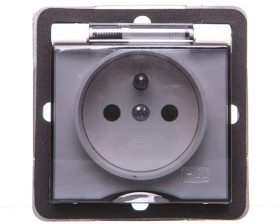 IMPRESJA Gniazdo bryzgoszczelne z/u IP44 z przesłonami klapka przezroczysta ecrue GPH-1YZP/m/27/d