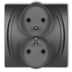 LOGO Gniazdo podwójne do ramki z/u (bez przesłon) grafitowy 11LGPR-2z