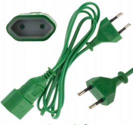Przedłużacz 1-gniazdo b/u Euro 2,5A 3m /OMYp 2x0,75/ zielony PS-11
