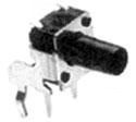 Short-stroke pushbutton, Form A (N/O), 50 mA/24 VDC, unlit , actuator (black, L 9.24 mm), 1.56 N, THT, 2-1825027-0