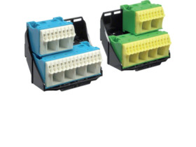 Bloki zaciskowe PE/N na wsporniku 2x28 QuickConnect FZ384 HAGER