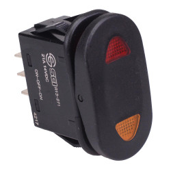 Red / Yellow 12V LED On-Off-On Rectangle Rocker Switch SPDT 21A R13-271D3-01