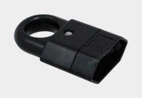 Gniazdo sieciowe płaskie z uchwytem czarne 2,5A/250V